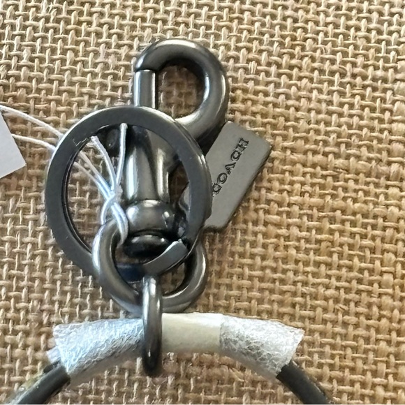 Brand New with Tags Coach Carmen Bag Charm in Snake Print (Gunmetal/Olive) - Picture 5 of 6